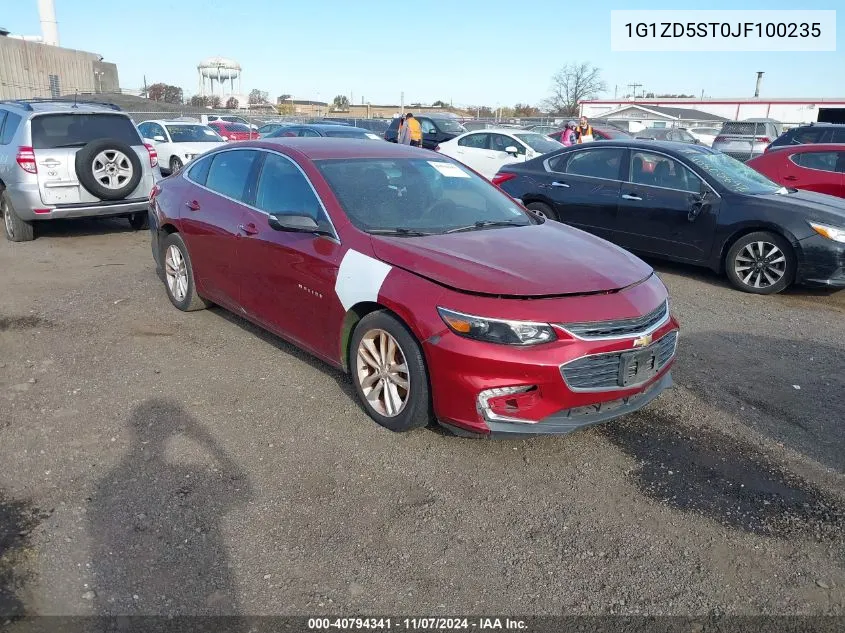 2018 Chevrolet Malibu Lt VIN: 1G1ZD5ST0JF100235 Lot: 40794341