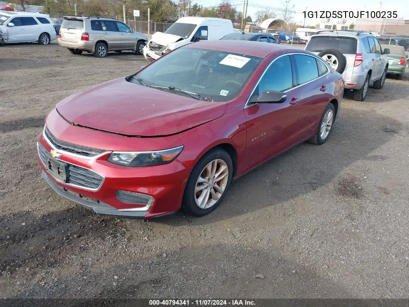 2018 Chevrolet Malibu Lt VIN: 1G1ZD5ST0JF100235 Lot: 40794341