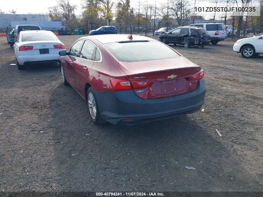 2018 Chevrolet Malibu Lt VIN: 1G1ZD5ST0JF100235 Lot: 40794341