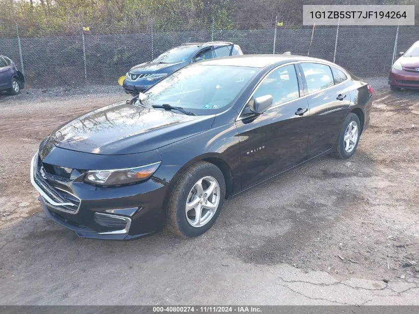 2018 Chevrolet Malibu 1Ls VIN: 1G1ZB5ST7JF194264 Lot: 40800274