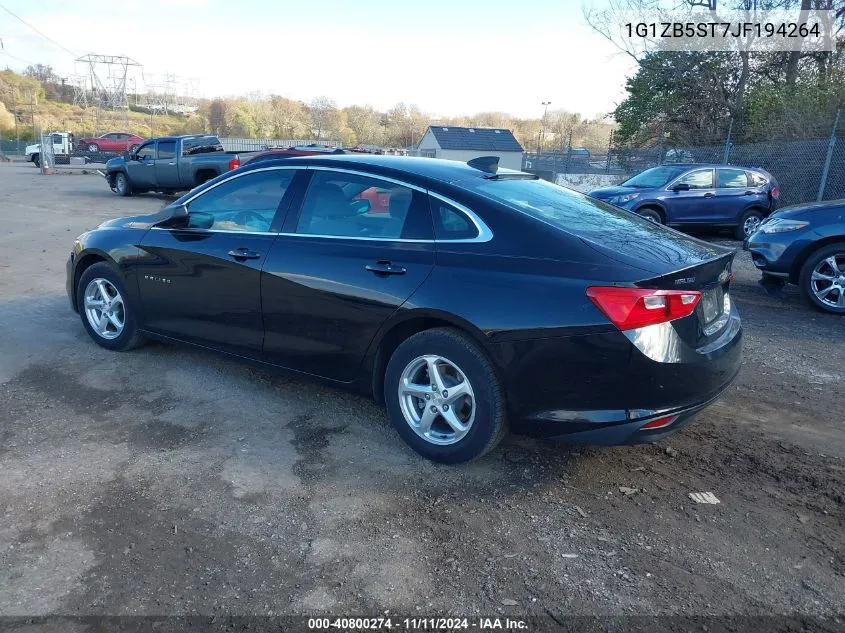 2018 Chevrolet Malibu 1Ls VIN: 1G1ZB5ST7JF194264 Lot: 40800274