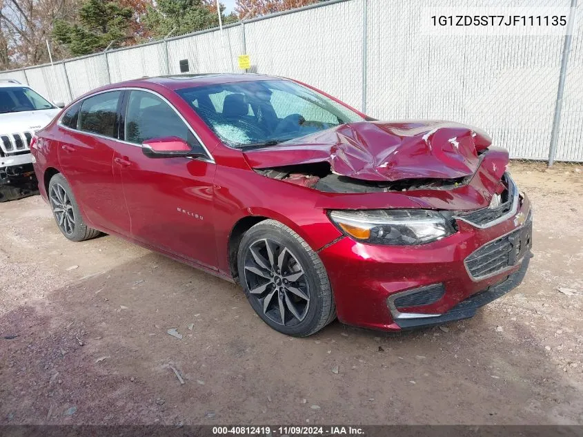 2018 Chevrolet Malibu Lt VIN: 1G1ZD5ST7JF111135 Lot: 40812419