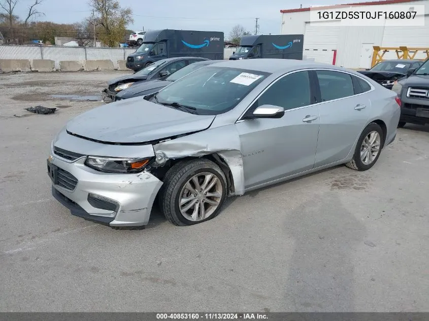 2018 Chevrolet Malibu Lt VIN: 1G1ZD5ST0JF160807 Lot: 40853160