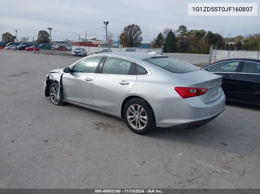 2018 Chevrolet Malibu Lt VIN: 1G1ZD5ST0JF160807 Lot: 40853160