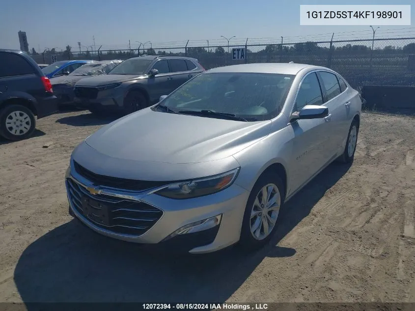 2019 Chevrolet Malibu Lt VIN: 1G1ZD5ST4KF198901 Lot: 12072394