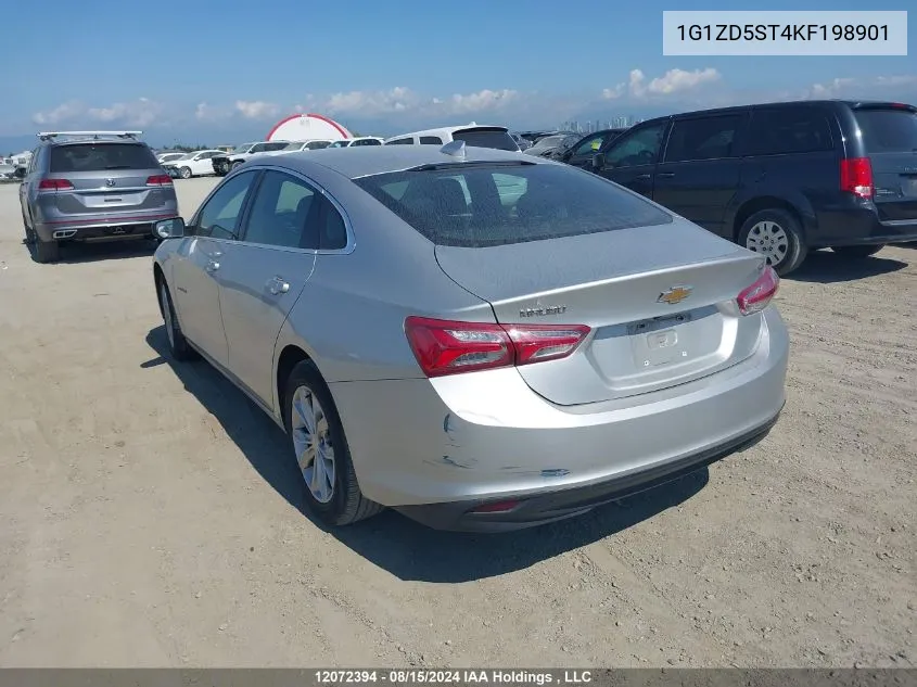 2019 Chevrolet Malibu Lt VIN: 1G1ZD5ST4KF198901 Lot: 12072394