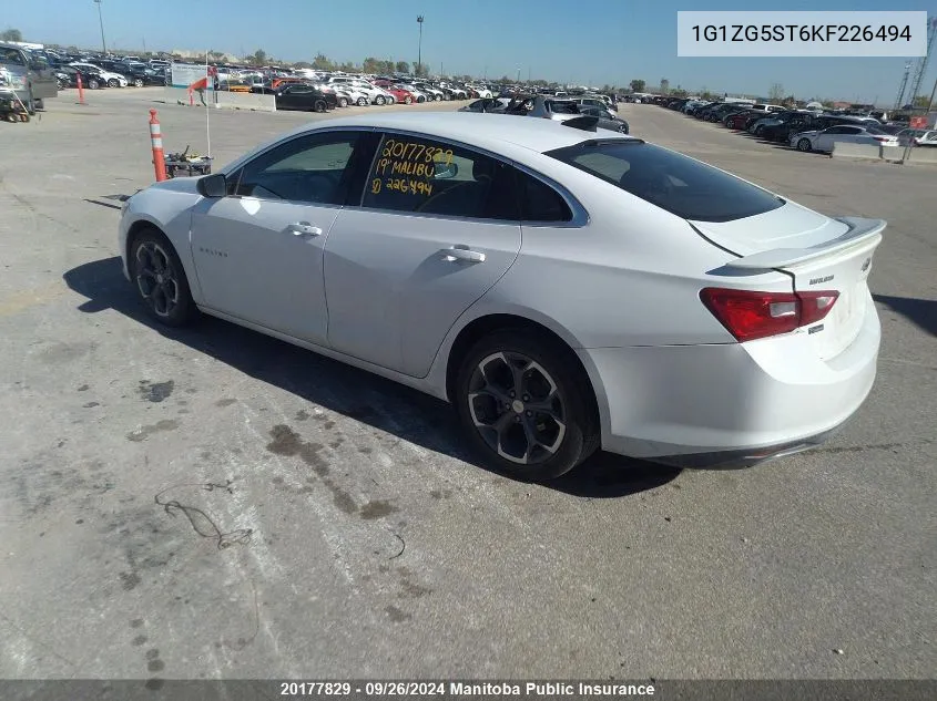 1G1ZG5ST6KF226494 2019 Chevrolet Malibu Rs