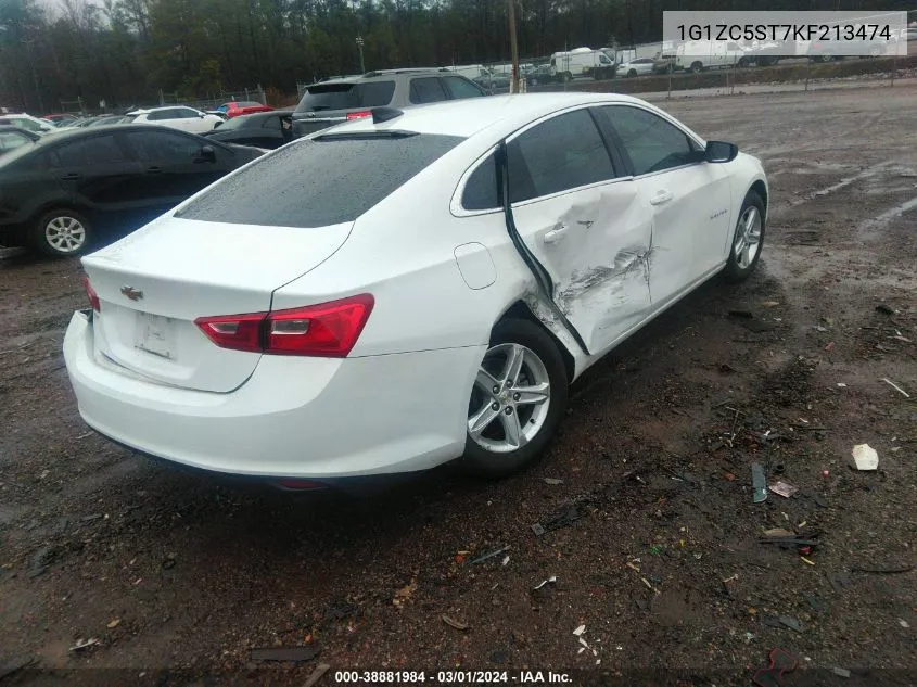 2019 Chevrolet Malibu 1Fl VIN: 1G1ZC5ST7KF213474 Lot: 38881984