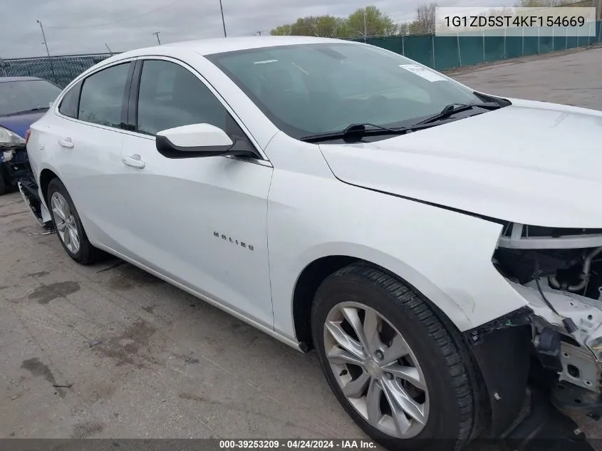 2019 Chevrolet Malibu Lt VIN: 1G1ZD5ST4KF154669 Lot: 39253209