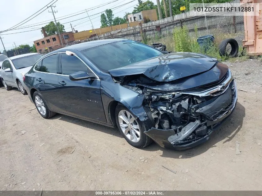 2019 Chevrolet Malibu Lt VIN: 1G1ZD5ST1KF112881 Lot: 39795306