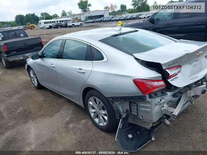 2019 Chevrolet Malibu Lt VIN: 1G1ZD5STXKF104312 Lot: 40035127