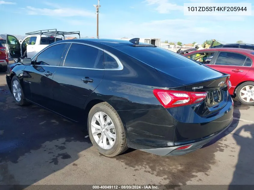 2019 Chevrolet Malibu Lt VIN: 1G1ZD5ST4KF205944 Lot: 40049112