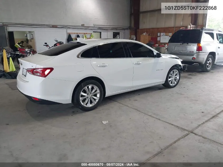 2019 Chevrolet Malibu Lt VIN: 1G1ZD5ST0KF222868 Lot: 40050670