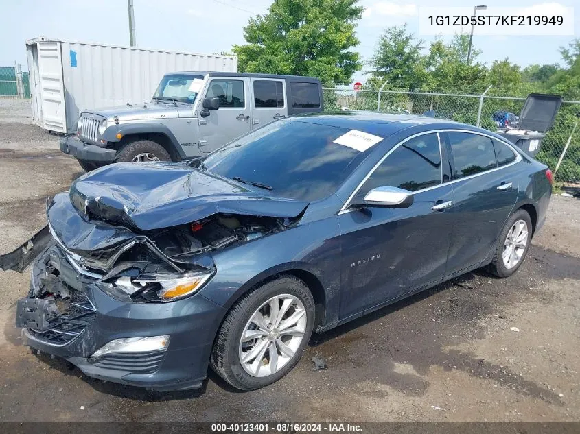 2019 Chevrolet Malibu Lt VIN: 1G1ZD5ST7KF219949 Lot: 40123401