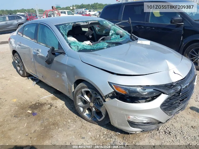 2019 Chevrolet Malibu Rs VIN: 1G1ZG5ST8KF209387 Lot: 40127857