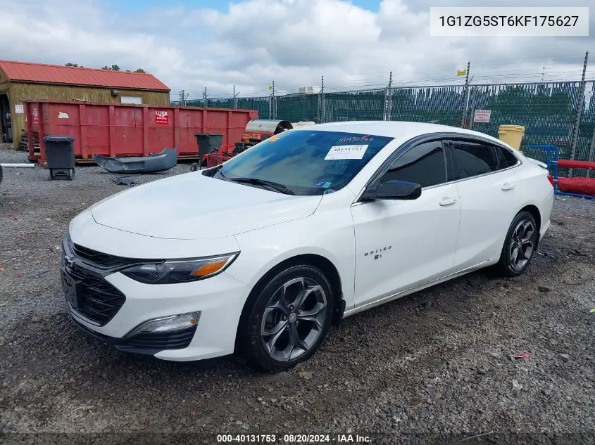 2019 Chevrolet Malibu Rs VIN: 1G1ZG5ST6KF175627 Lot: 40131753