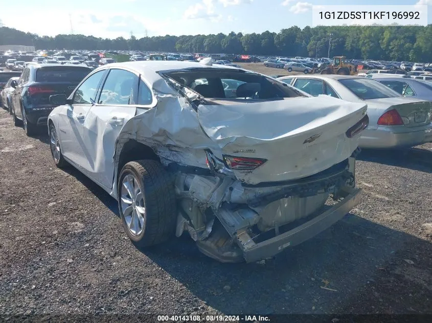 2019 Chevrolet Malibu Lt VIN: 1G1ZD5ST1KF196992 Lot: 40143108