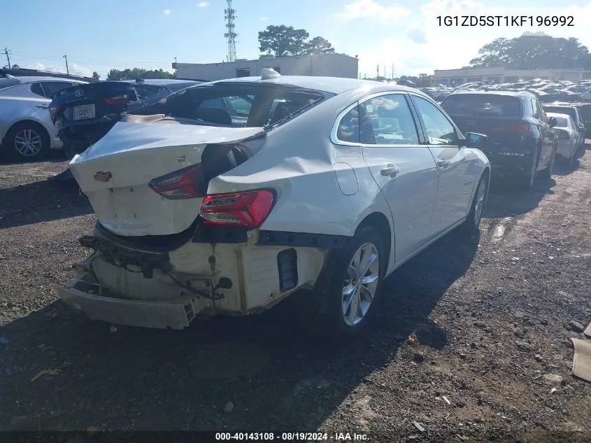 2019 Chevrolet Malibu Lt VIN: 1G1ZD5ST1KF196992 Lot: 40143108