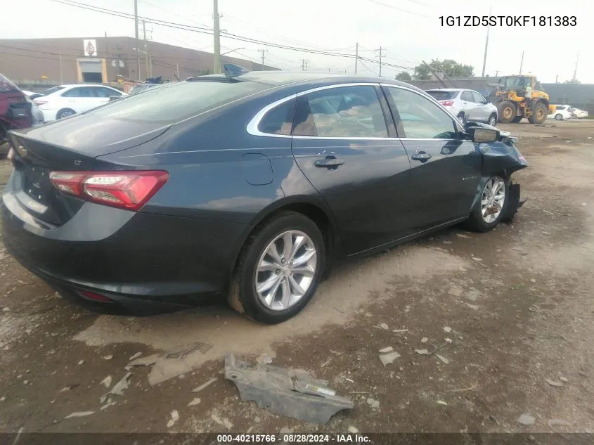 2019 Chevrolet Malibu Lt VIN: 1G1ZD5ST0KF181383 Lot: 40215766