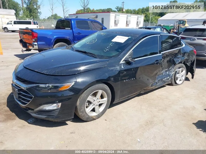 2019 Chevrolet Malibu 1Ls VIN: 1G1ZB5ST8KF202955 Lot: 40259913