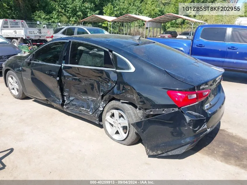 2019 Chevrolet Malibu 1Ls VIN: 1G1ZB5ST8KF202955 Lot: 40259913