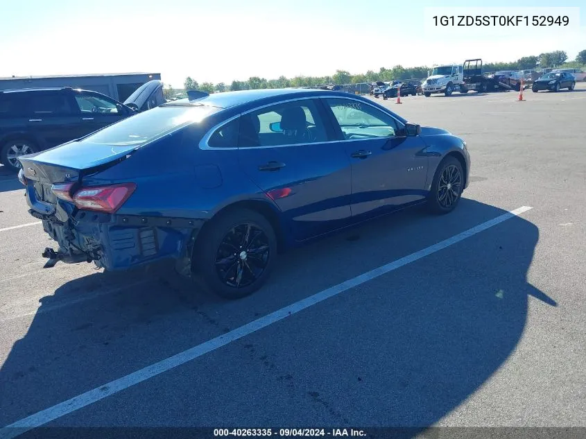 2019 Chevrolet Malibu Lt VIN: 1G1ZD5ST0KF152949 Lot: 40263335