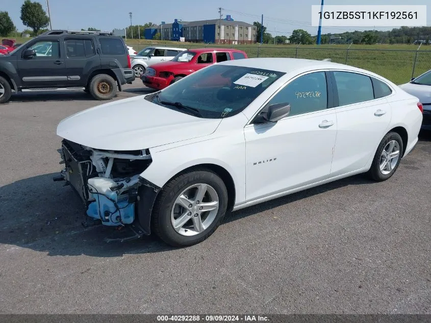 2019 Chevrolet Malibu 1Ls VIN: 1G1ZB5ST1KF192561 Lot: 40292288