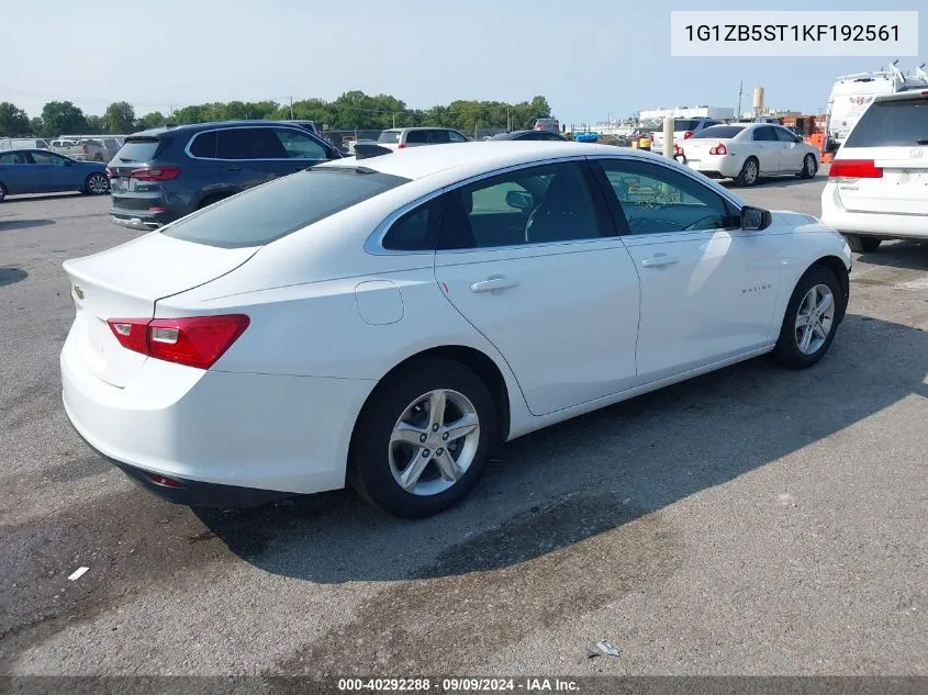 2019 Chevrolet Malibu 1Ls VIN: 1G1ZB5ST1KF192561 Lot: 40292288