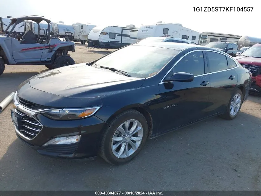 2019 Chevrolet Malibu Lt VIN: 1G1ZD5ST7KF104557 Lot: 40304077