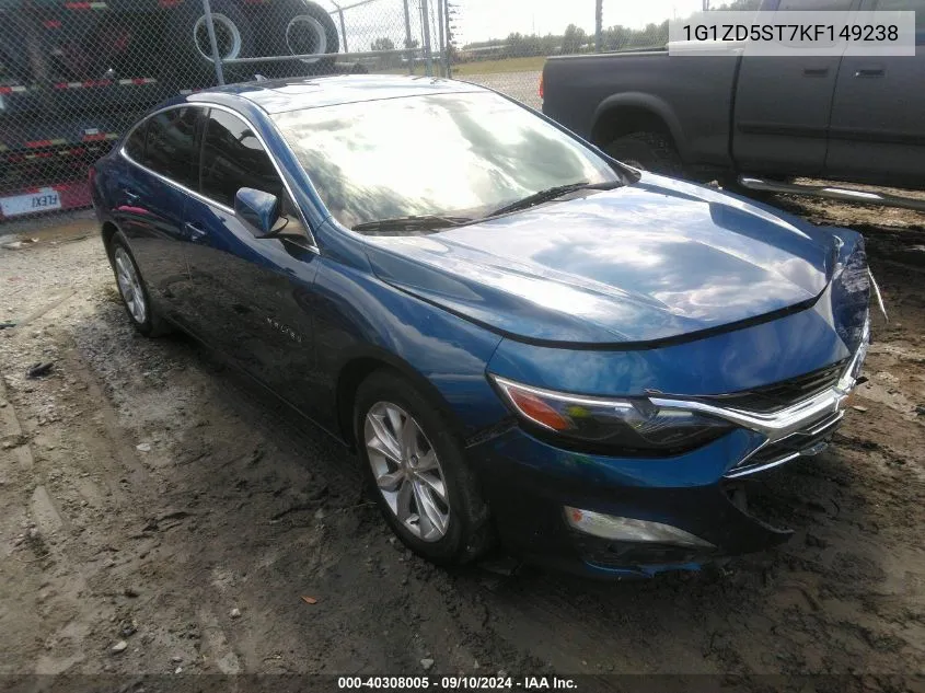 2019 Chevrolet Malibu Lt VIN: 1G1ZD5ST7KF149238 Lot: 40308005