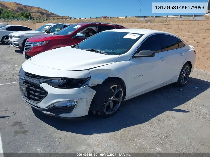 2019 Chevrolet Malibu Rs VIN: 1G1ZG5ST4KF179093 Lot: 40315160