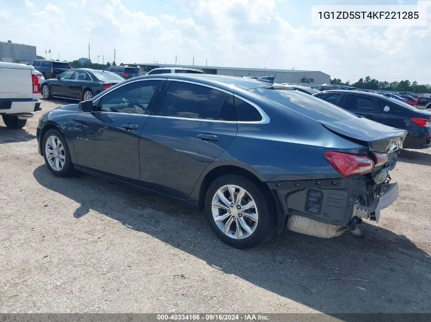 2019 Chevrolet Malibu Lt VIN: 1G1ZD5ST4KF221285 Lot: 40334166