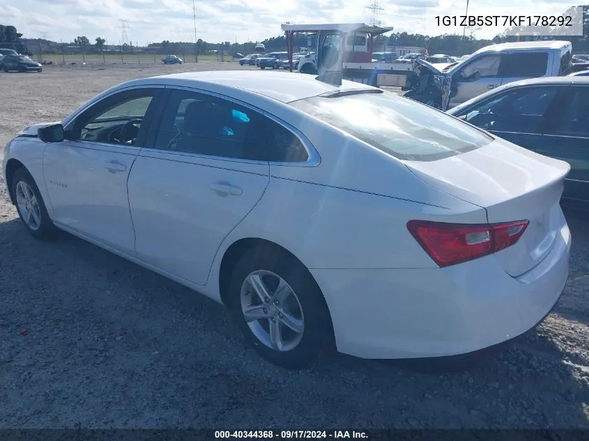 2019 Chevrolet Malibu 1Ls VIN: 1G1ZB5ST7KF178292 Lot: 40344368