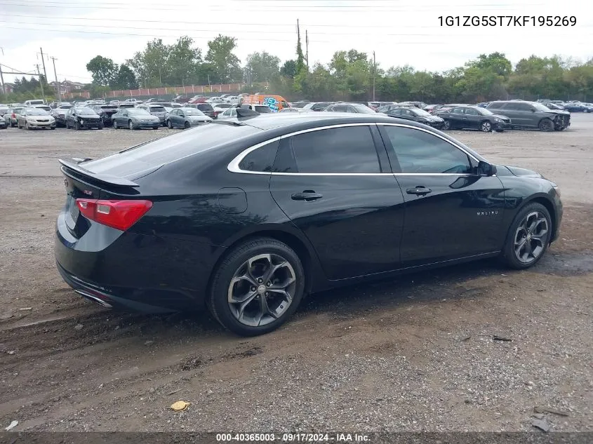 2019 Chevrolet Malibu Rs VIN: 1G1ZG5ST7KF195269 Lot: 40365003