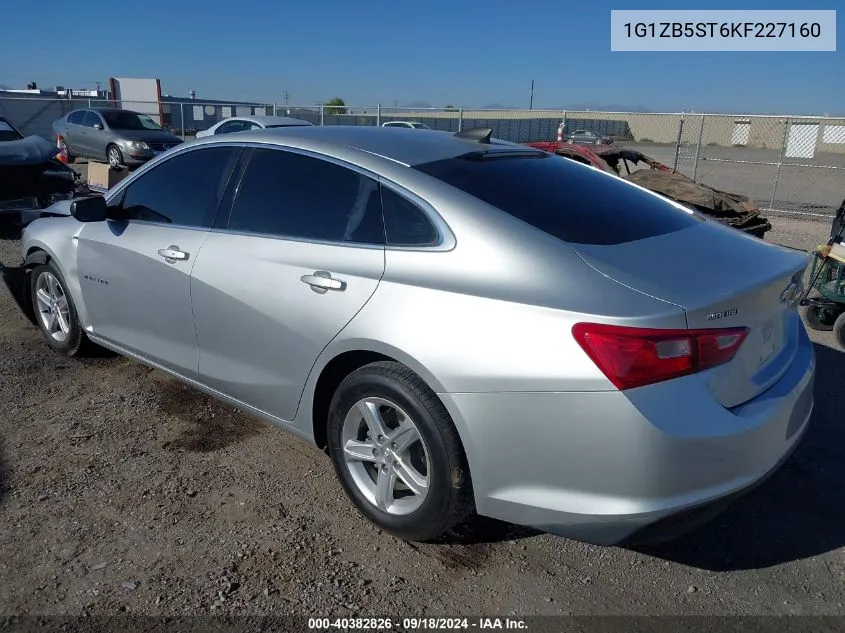 2019 Chevrolet Malibu 1Ls VIN: 1G1ZB5ST6KF227160 Lot: 40382826