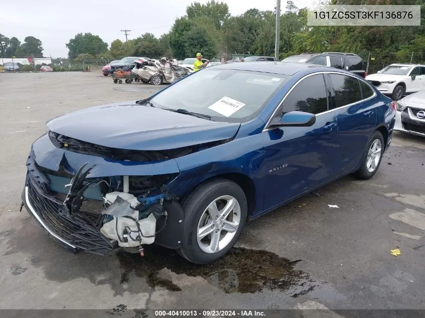 2019 Chevrolet Malibu Ls VIN: 1G1ZC5ST3KF136876 Lot: 40410013