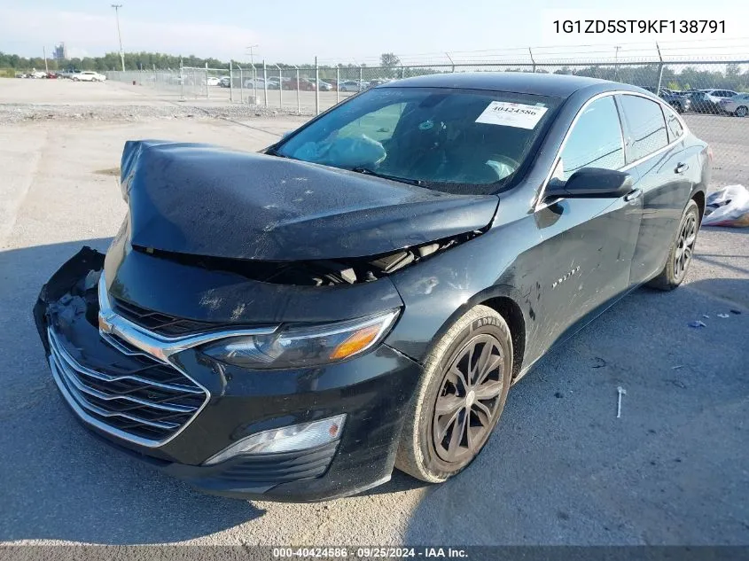 2019 Chevrolet Malibu Lt VIN: 1G1ZD5ST9KF138791 Lot: 40424586