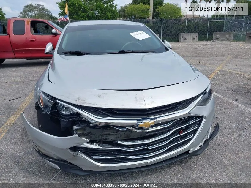 2019 Chevrolet Malibu Lt VIN: 1G1ZD5ST0KF167211 Lot: 40438355