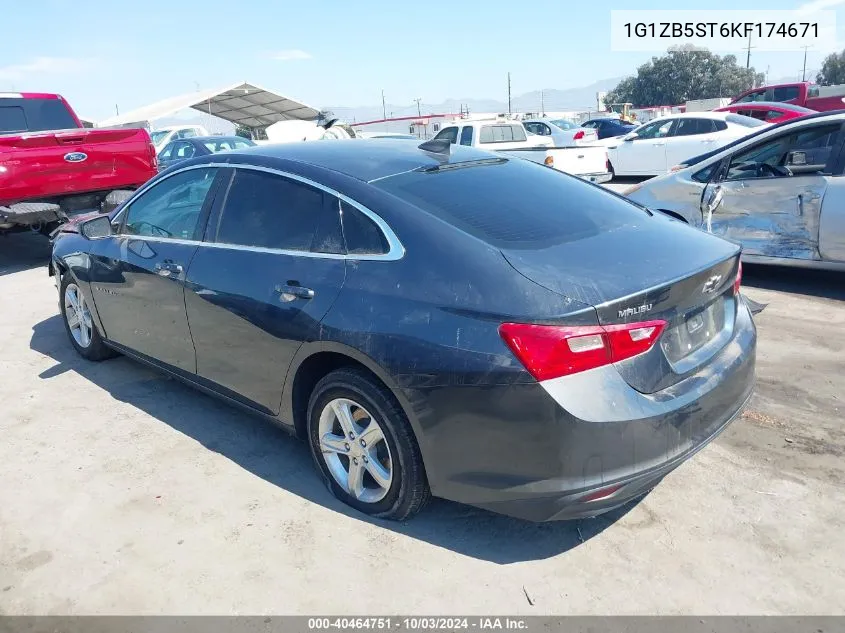 2019 Chevrolet Malibu 1Ls VIN: 1G1ZB5ST6KF174671 Lot: 40464751