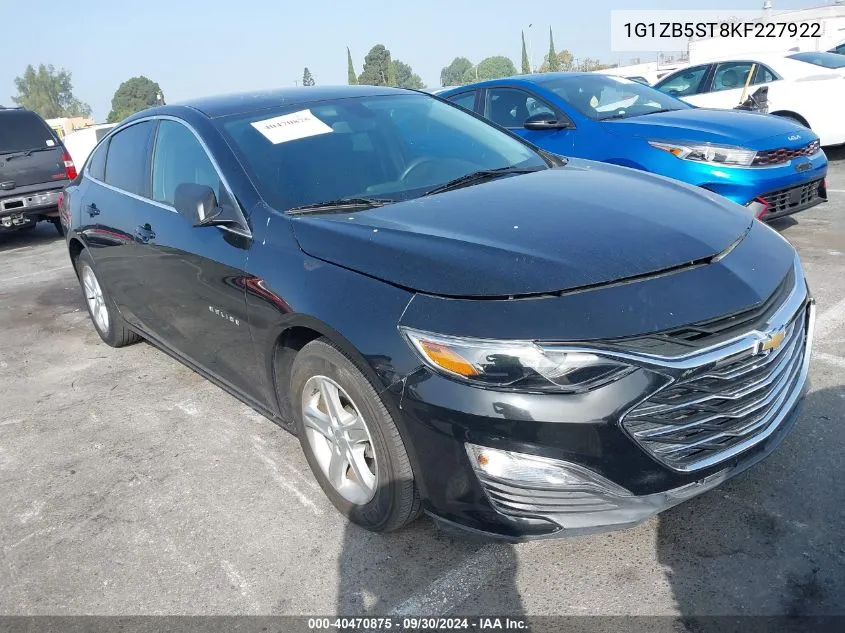 2019 Chevrolet Malibu 1Ls VIN: 1G1ZB5ST8KF227922 Lot: 40470875