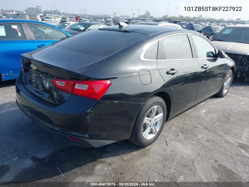 2019 Chevrolet Malibu 1Ls VIN: 1G1ZB5ST8KF227922 Lot: 40470875