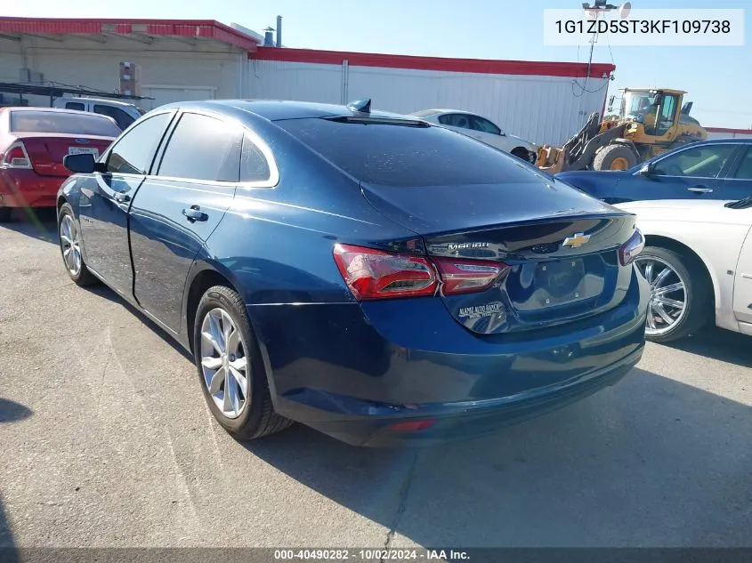 2019 Chevrolet Malibu Lt VIN: 1G1ZD5ST3KF109738 Lot: 40490282