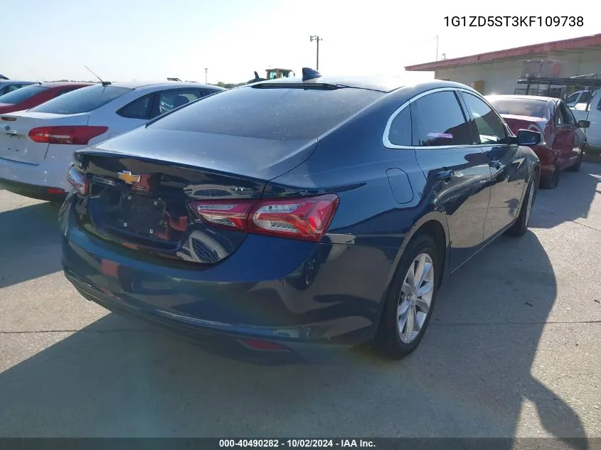 2019 Chevrolet Malibu Lt VIN: 1G1ZD5ST3KF109738 Lot: 40490282