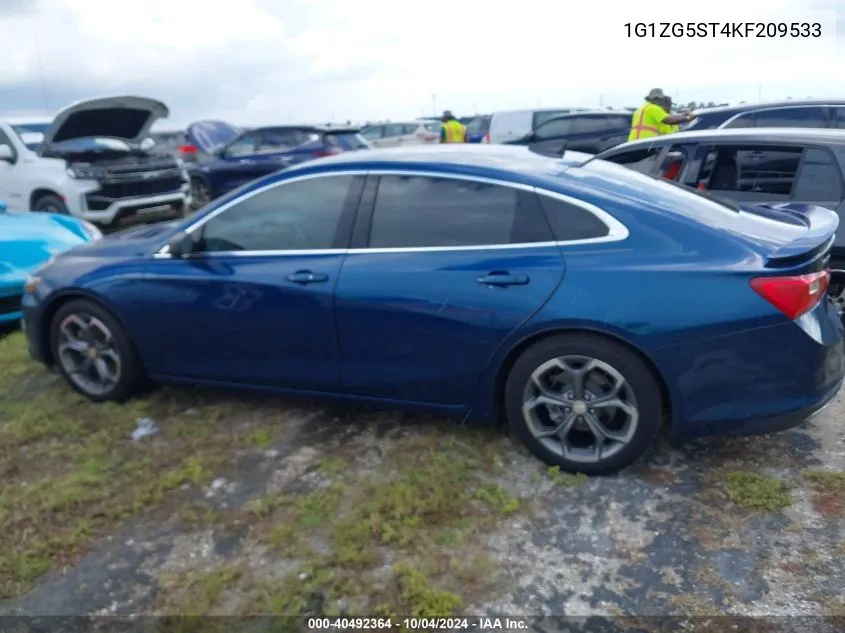 2019 Chevrolet Malibu Rs VIN: 1G1ZG5ST4KF209533 Lot: 40492364