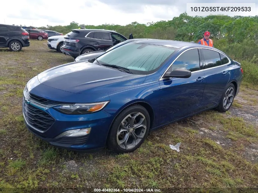 2019 Chevrolet Malibu Rs VIN: 1G1ZG5ST4KF209533 Lot: 40492364