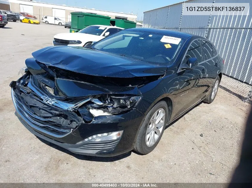 2019 Chevrolet Malibu Lt VIN: 1G1ZD5ST8KF136837 Lot: 40499403