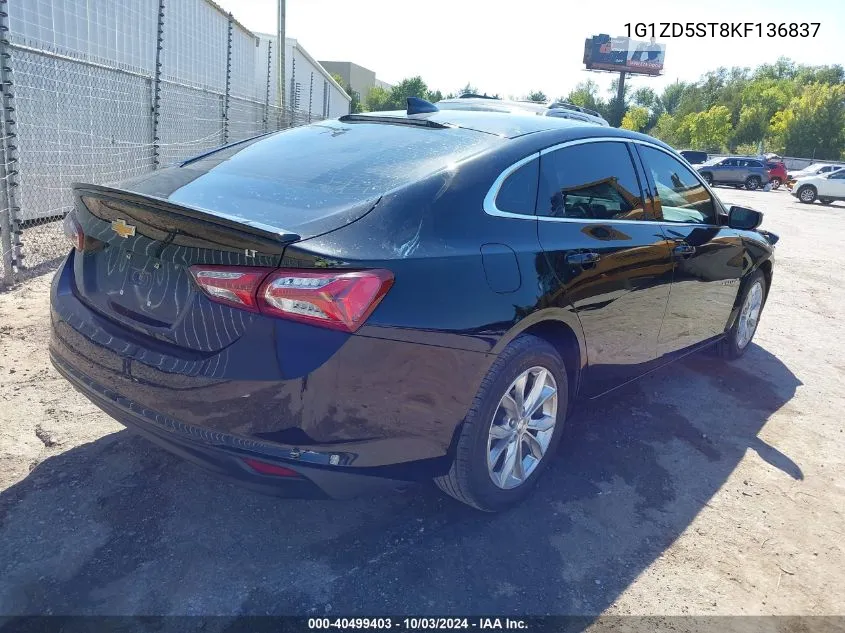 2019 Chevrolet Malibu Lt VIN: 1G1ZD5ST8KF136837 Lot: 40499403