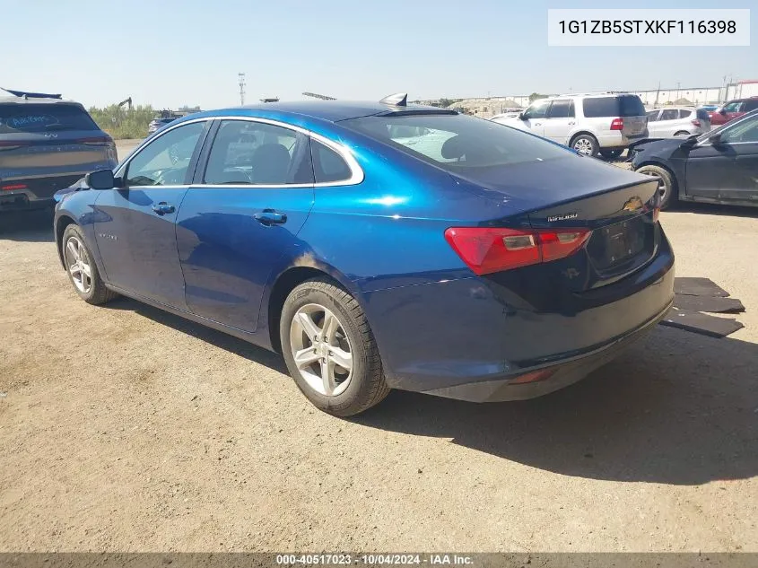 2019 Chevrolet Malibu 1Ls VIN: 1G1ZB5STXKF116398 Lot: 40517023