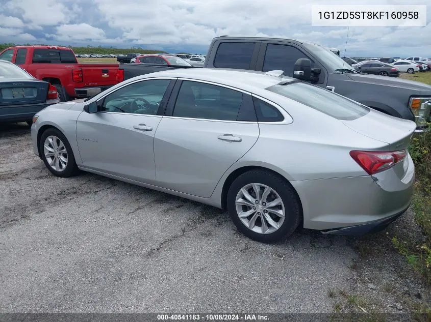 2019 Chevrolet Malibu Lt VIN: 1G1ZD5ST8KF160958 Lot: 40541183