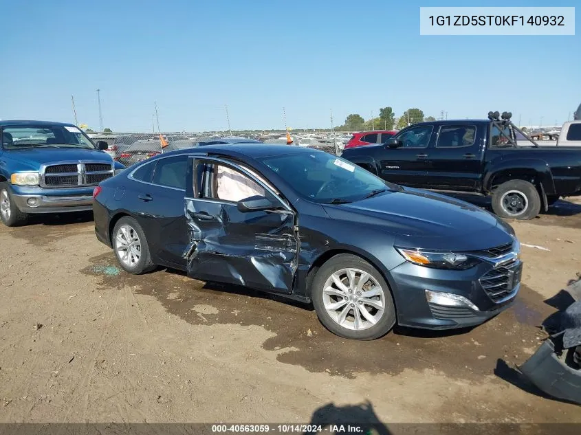 2019 Chevrolet Malibu Lt VIN: 1G1ZD5ST0KF140932 Lot: 40563059